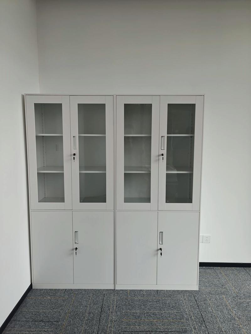 安装现场,玻璃开门柜,文件柜实拍图